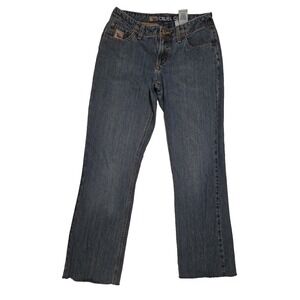 Cruel‎ Girl Distressed Jeans 7 Long 31" Inseam 8 Inch Rise 32" Waist Frayed BTM